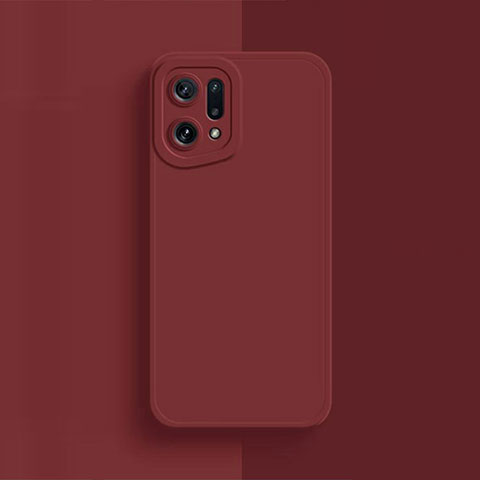 Funda Silicona Ultrafina Goma 360 Grados Carcasa S02 para Oppo Find X5 5G Rojo