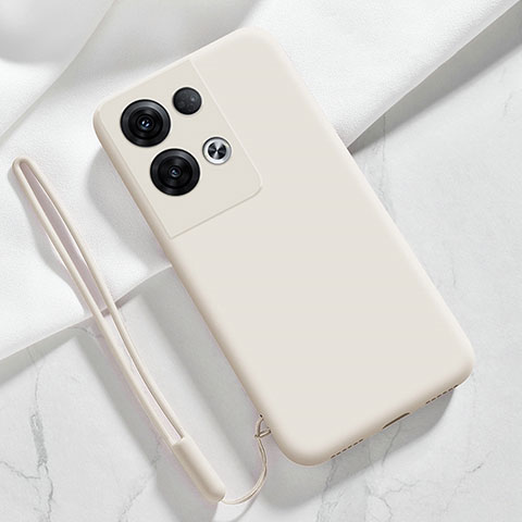 Funda Silicona Ultrafina Goma 360 Grados Carcasa S02 para Oppo Reno8 Pro 5G Blanco