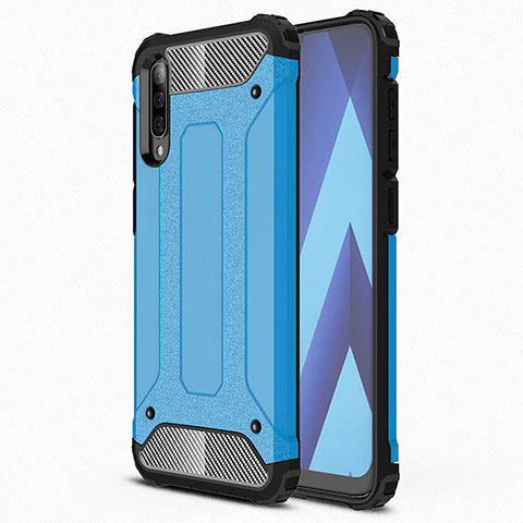 Funda Silicona Ultrafina Goma 360 Grados Carcasa S02 para Samsung Galaxy A70S Azul Cielo