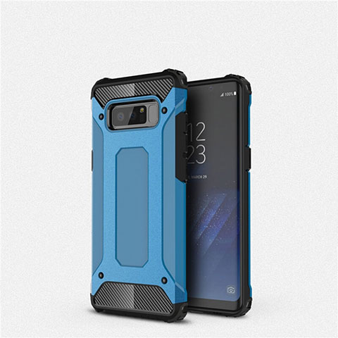 Funda Silicona Ultrafina Goma 360 Grados Carcasa S02 para Samsung Galaxy Note 8 Azul Cielo