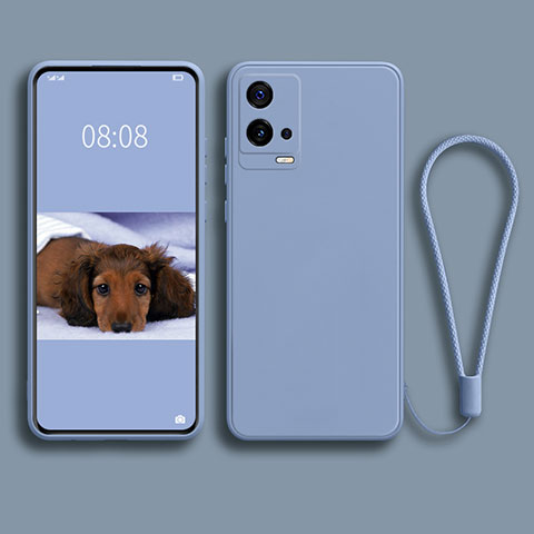 Funda Silicona Ultrafina Goma 360 Grados Carcasa S02 para Vivo iQOO 8 5G Gris Lavanda