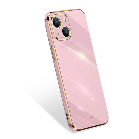 Funda Silicona Ultrafina Goma 360 Grados Carcasa S03 para Apple iPhone 14 Oro Rosa