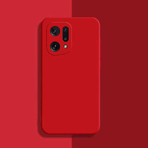 Funda Silicona Ultrafina Goma 360 Grados Carcasa S03 para Oppo Find X5 5G Rojo