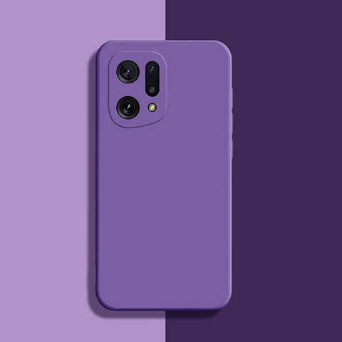 Funda Silicona Ultrafina Goma 360 Grados Carcasa S03 para Oppo Find X5 Pro 5G Morado