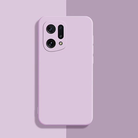 Funda Silicona Ultrafina Goma 360 Grados Carcasa S03 para Oppo Find X5 Pro 5G Purpura Claro