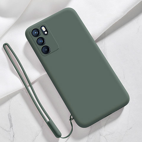 Funda Silicona Ultrafina Goma 360 Grados Carcasa S03 para Oppo Reno6 5G Verde Noche