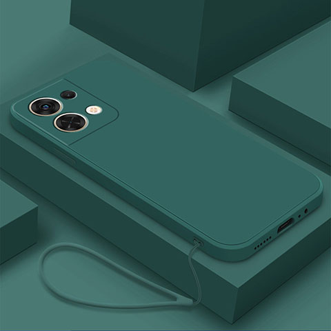 Funda Silicona Ultrafina Goma 360 Grados Carcasa S03 para Oppo Reno8 5G Verde Noche