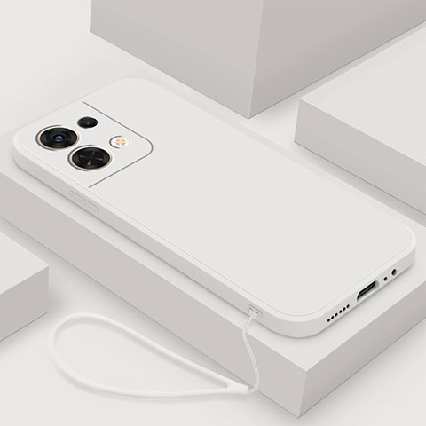 Funda Silicona Ultrafina Goma 360 Grados Carcasa S03 para Oppo Reno9 Pro 5G Blanco