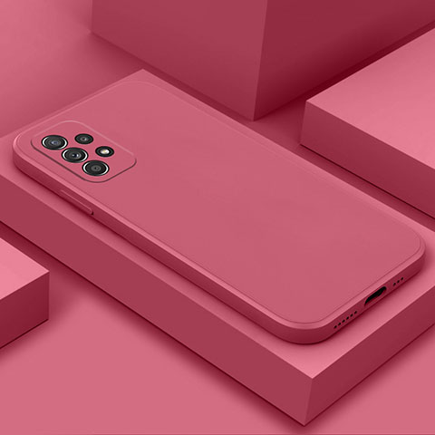 Funda Silicona Ultrafina Goma 360 Grados Carcasa S03 para Samsung Galaxy A32 4G Rosa Roja