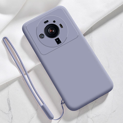 Funda Silicona Ultrafina Goma 360 Grados Carcasa S03 para Xiaomi Mi 12 Ultra 5G Gris Lavanda