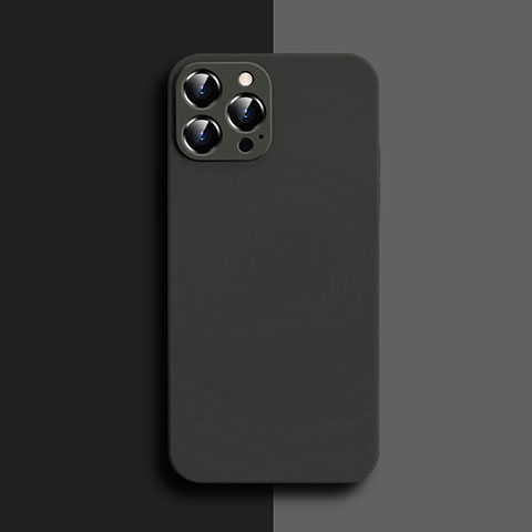 Funda Silicona Ultrafina Goma 360 Grados Carcasa S04 para Apple iPhone 14 Pro Negro