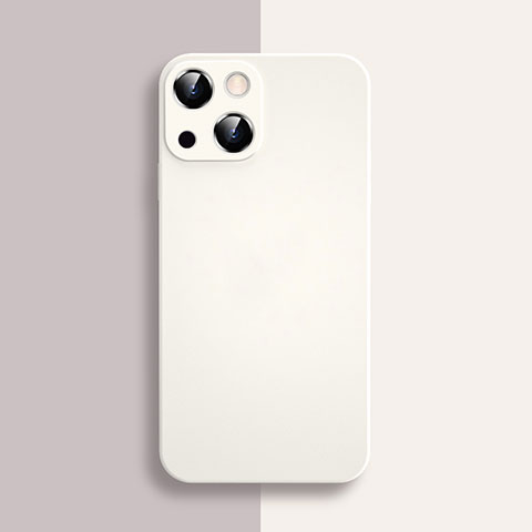 Funda Silicona Ultrafina Goma 360 Grados Carcasa S04 para Apple iPhone 15 Blanco