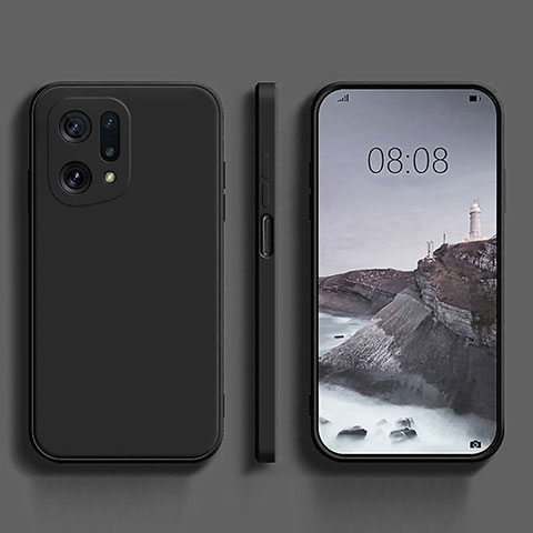 Funda Silicona Ultrafina Goma 360 Grados Carcasa S04 para Oppo Find X5 5G Negro