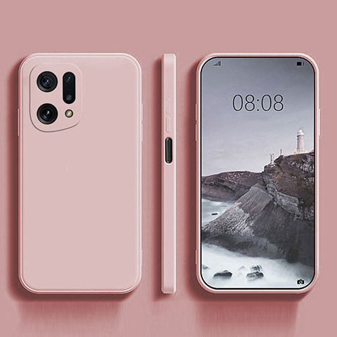 Funda Silicona Ultrafina Goma 360 Grados Carcasa S04 para Oppo Find X5 5G Rosa