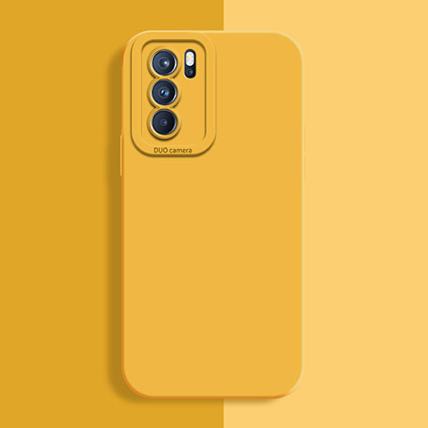 Funda Silicona Ultrafina Goma 360 Grados Carcasa S04 para Oppo Reno6 5G Amarillo