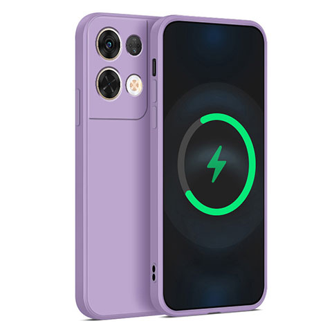 Funda Silicona Ultrafina Goma 360 Grados Carcasa S04 para Oppo Reno8 Pro 5G Morado