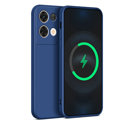 Funda Silicona Ultrafina Goma 360 Grados Carcasa S04 para Oppo Reno9 Pro+ Plus 5G Azul