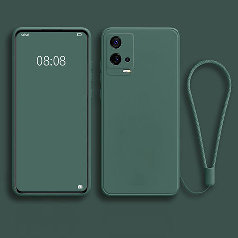 Funda Silicona Ultrafina Goma 360 Grados Carcasa S04 para Vivo iQOO 8 5G Verde