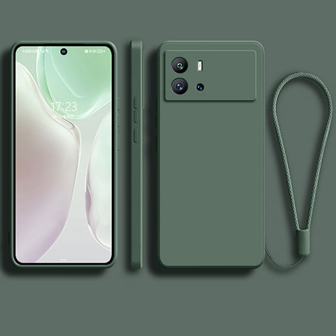 Funda Silicona Ultrafina Goma 360 Grados Carcasa S04 para Vivo iQOO 9 Pro 5G Verde