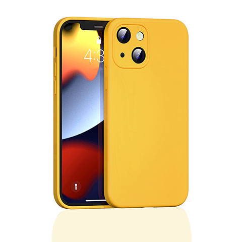 Funda Silicona Ultrafina Goma 360 Grados Carcasa S05 para Apple iPhone 13 Mini Amarillo