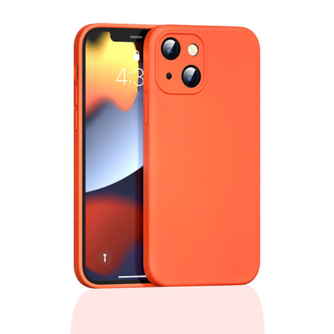 Funda Silicona Ultrafina Goma 360 Grados Carcasa S05 para Apple iPhone 14 Naranja