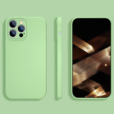 Funda Silicona Ultrafina Goma 360 Grados Carcasa S05 para Apple iPhone 14 Pro Verde