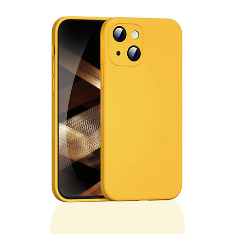 Funda Silicona Ultrafina Goma 360 Grados Carcasa S05 para Apple iPhone 15 Amarillo