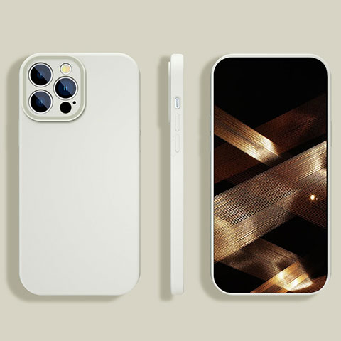 Funda Silicona Ultrafina Goma 360 Grados Carcasa S05 para Apple iPhone 15 Pro Blanco