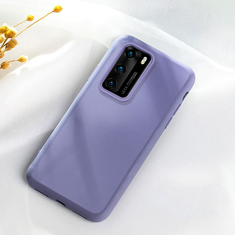 Funda Silicona Ultrafina Goma 360 Grados Carcasa S07 para Huawei P40 Gris Oscuro