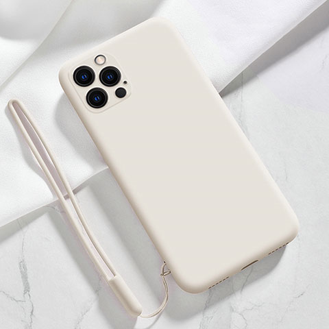 Funda Silicona Ultrafina Goma 360 Grados Carcasa S09 para Apple iPhone 15 Pro Blanco