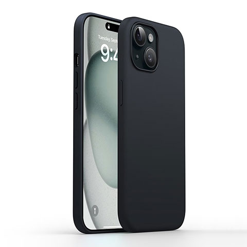 Funda Silicona Ultrafina Goma 360 Grados Carcasa YK1 para Apple iPhone 15 Negro