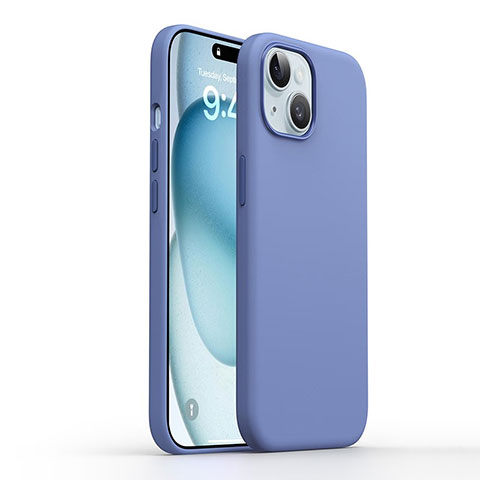 Funda Silicona Ultrafina Goma 360 Grados Carcasa YK1 para Apple iPhone 15 Plus Azul