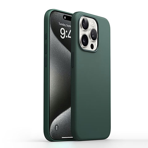 Funda Silicona Ultrafina Goma 360 Grados Carcasa YK1 para Apple iPhone 15 Pro Verde