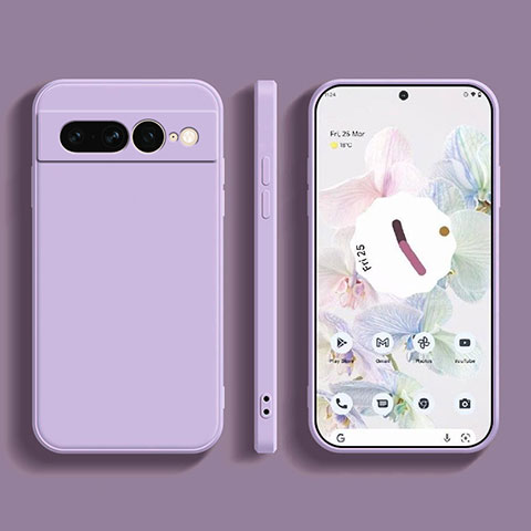 Funda Silicona Ultrafina Goma 360 Grados Carcasa YK1 para Google Pixel 7 Pro 5G Purpura Claro