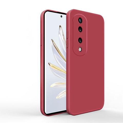 Funda Silicona Ultrafina Goma 360 Grados Carcasa YK1 para Huawei Honor 70 5G Rojo