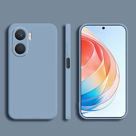 Funda Silicona Ultrafina Goma 360 Grados Carcasa YK1 para Huawei Honor X40i 5G Gris Lavanda