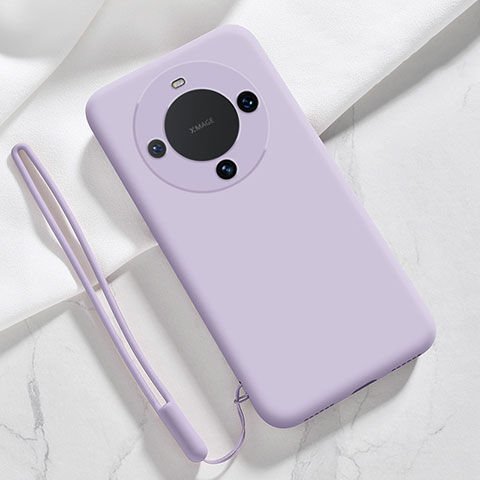 Funda Silicona Ultrafina Goma 360 Grados Carcasa YK1 para Huawei Mate 60 Pro+ Plus Purpura Claro