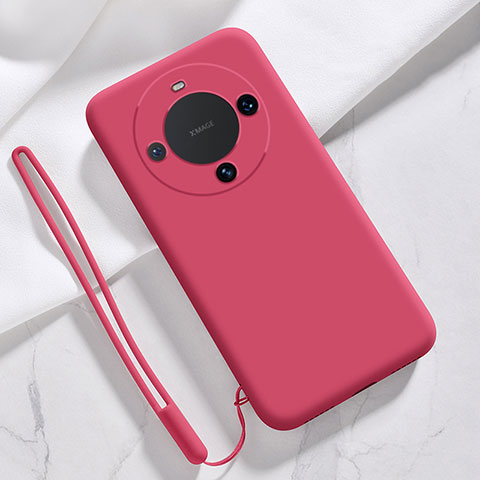 Funda Silicona Ultrafina Goma 360 Grados Carcasa YK1 para Huawei Mate 60 Pro Rojo