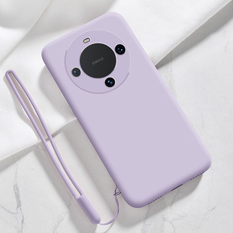 Funda Silicona Ultrafina Goma 360 Grados Carcasa YK1 para Huawei Mate 60 Purpura Claro