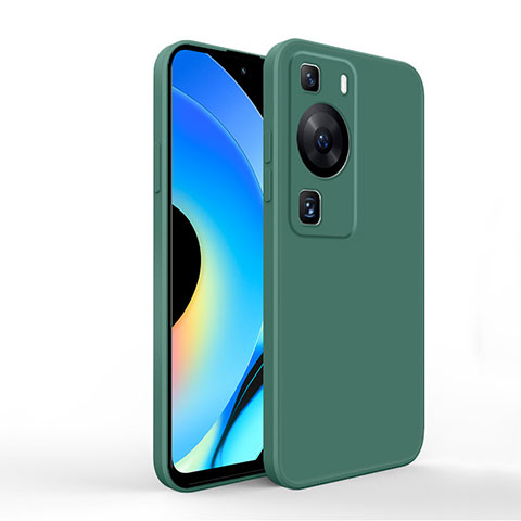 Funda Silicona Ultrafina Goma 360 Grados Carcasa YK1 para Huawei P60 Pro Verde Noche