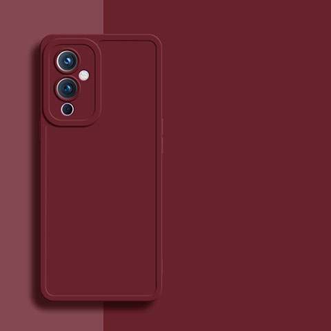 Funda Silicona Ultrafina Goma 360 Grados Carcasa YK1 para OnePlus 9 5G Rojo Rosa