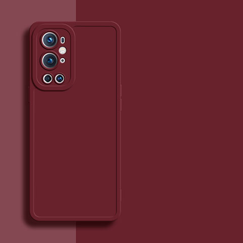 Funda Silicona Ultrafina Goma 360 Grados Carcasa YK1 para OnePlus 9 Pro 5G Rojo Rosa