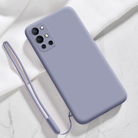 Funda Silicona Ultrafina Goma 360 Grados Carcasa YK1 para OnePlus 9R 5G Gris Lavanda