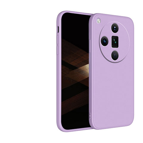 Funda Silicona Ultrafina Goma 360 Grados Carcasa YK1 para Oppo Find X7 Ultra 5G Purpura Claro