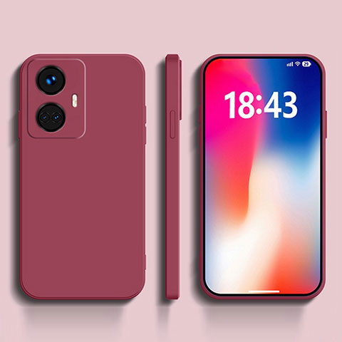 Funda Silicona Ultrafina Goma 360 Grados Carcasa YK1 para Realme 10 Pro+ Plus 5G Rojo