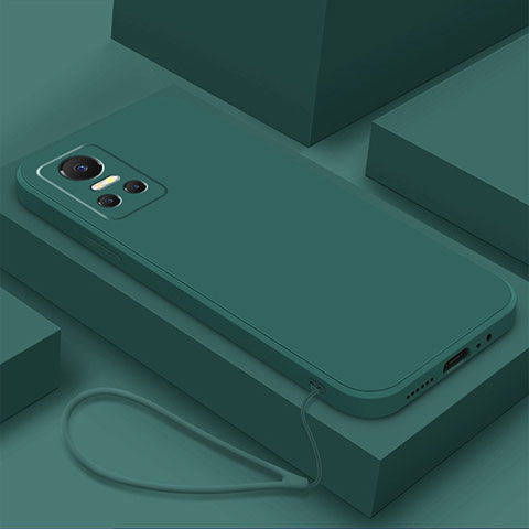 Funda Silicona Ultrafina Goma 360 Grados Carcasa YK1 para Realme GT Neo3 5G Verde Noche