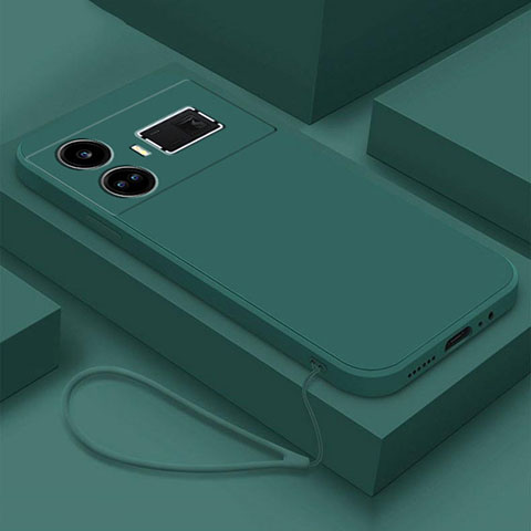 Funda Silicona Ultrafina Goma 360 Grados Carcasa YK1 para Realme GT5 5G Verde Noche