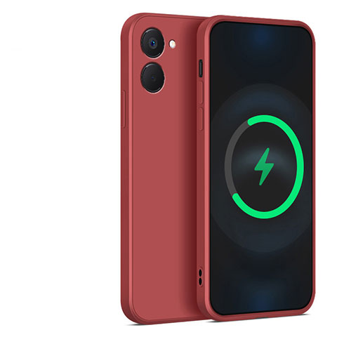 Funda Silicona Ultrafina Goma 360 Grados Carcasa YK1 para Realme V30t 5G Rojo