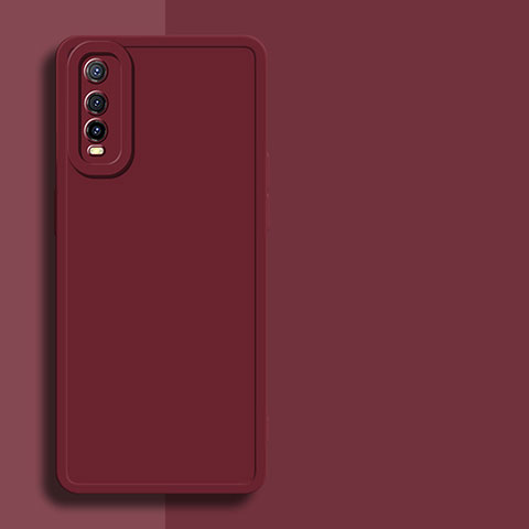 Funda Silicona Ultrafina Goma 360 Grados Carcasa YK1 para Vivo iQOO U1 Rojo