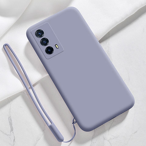 Funda Silicona Ultrafina Goma 360 Grados Carcasa YK1 para Vivo iQOO Z5 5G Gris Lavanda